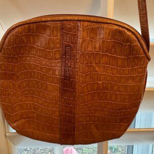 Vintage Fendi crossbody bag embossed leather honey brown
